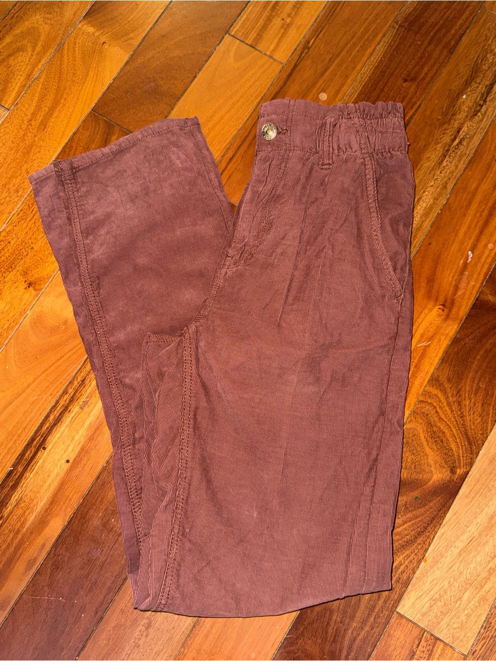 Women’s Brown/Mauve Corduroy Bag Pants - Casual Everyday Style